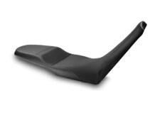REVolution OEM Seat Upgrade for the Aprilia Tuareg 660 shown with Performance Plus with DTC all black.